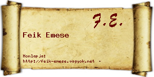 Feik Emese névjegykártya